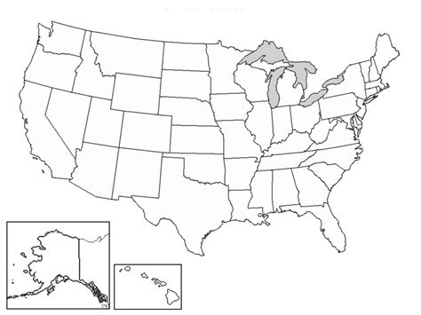 Blank Usa Maps Fill In The Blanks White Gold Usa Political Blank Map
