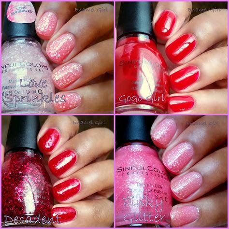 Enamel Girl Sinful Colors Valentines 2015 Flirt With Hearts Swatches