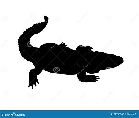 Crocodile Silhouette Crocodile Isolated On White Background Vector