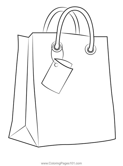 Shopping Bag Coloring Page For Kids Free Bags Printable Coloring