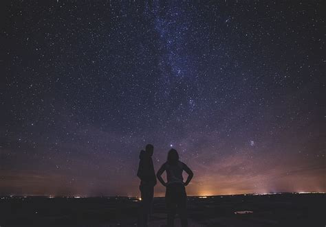hd wallpaper silhouette of people under milky way galaxy space human person wallpaper flare
