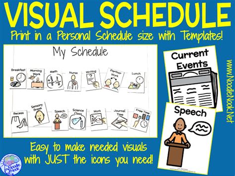 Personalized Visual Schedule For Sped And Autism Units Noodle Nook