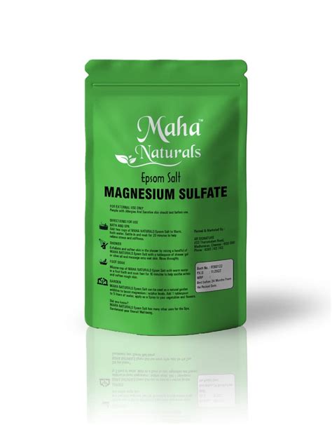 Maha Natural Epsom Salt 1000 Gm Pouch Grade A Magnesium Sulphate