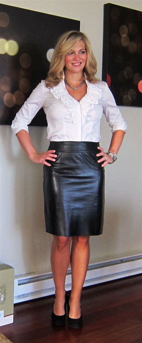 Black Leather Skirts Leather Pencil Skirt Leather Outfit Leather Fashion Skirt Outfits Chic