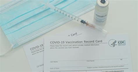 The vaccine card, given after your first shot and then updated if your vaccine requires a second one, includes the vaccine manufacturer, the dose numbers and the date and location each was. Medical Mask and COVID19 Vaccine on Vaccination Record ...