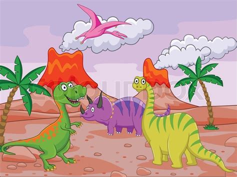 Täglich bestens informiert aus erster hand! Dinosaur cartoon | Stock vector | Colourbox