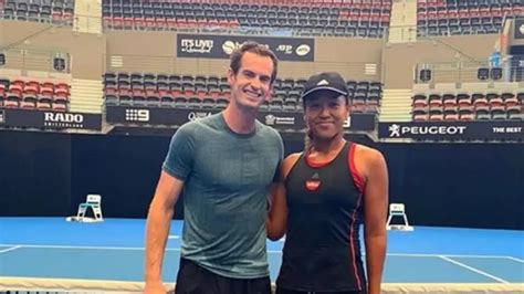 Andy Murray Hits With Naomi Osaka In Brisbane