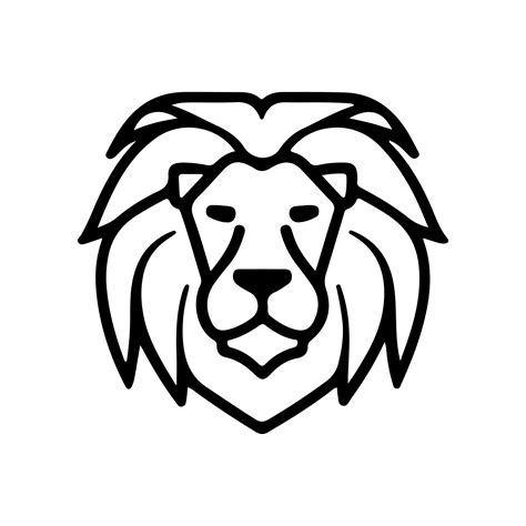 Lion Head Face Logo Silhouette Black Icon Tattoo Mascot Hand Drawn Lion