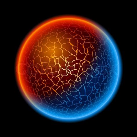 Fire And Ice Ball Planet Stock Vector Colourbox
