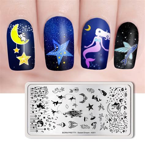 Born Pretty Nail Stamping Plates Stainless Steel Dolphins Fishes Nail