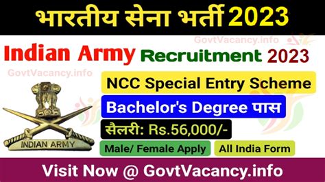 Indian Army Ncc Special Entry Recruitment 2023 54th Course