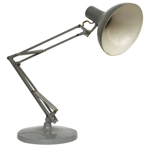 Huge vintage floor light drafting architect's articulating lamp by luxo in brass. Gray Desk Lamp - aleinatf