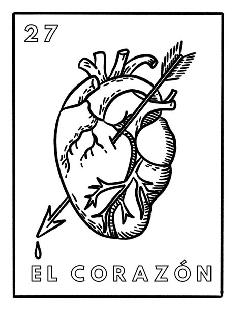 Mexican Lotería Coloring Pages Etsy Australia