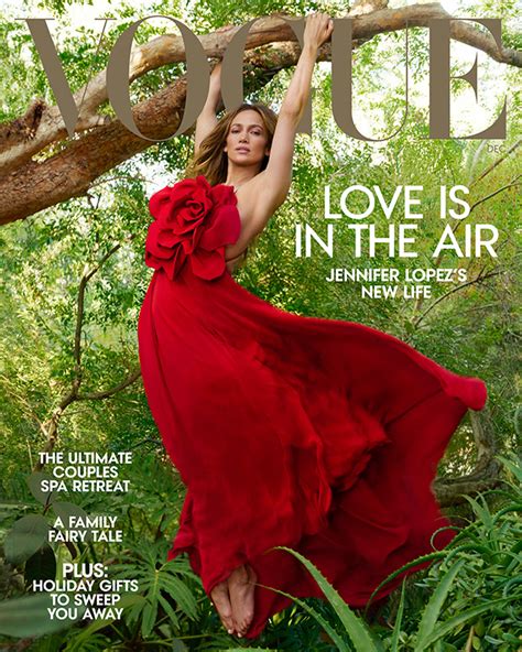 Jennifer Lopezs Red Dress On Vogue Cover Photos Hollywood Life