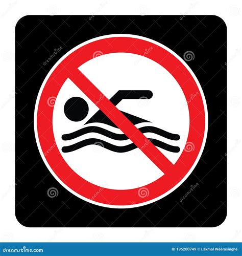 No Swim Icon Stock Vector Illustration Of Notice Icon 195200749