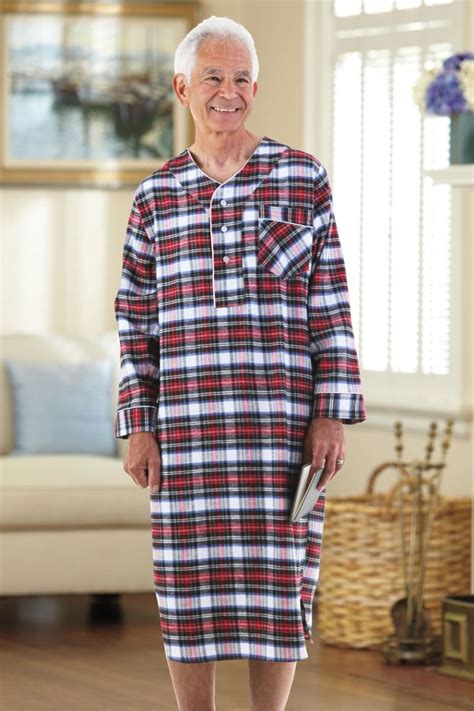 Clothing And Accessories Pajama Sets Mens Flannel Open Back Adaptive
