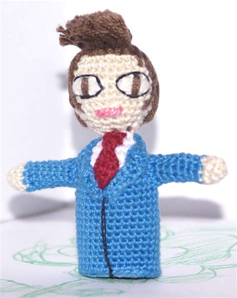 Allons Y Crochetbot 3000 The 10th Doctor Finger Puppet