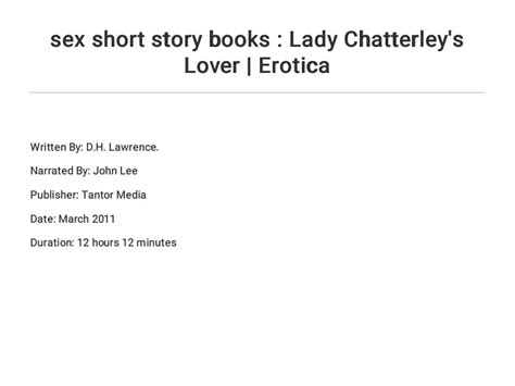 sex short story books lady chatterley s lover erotica