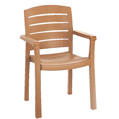 acadia classic stacking resin patio dining chair  arms