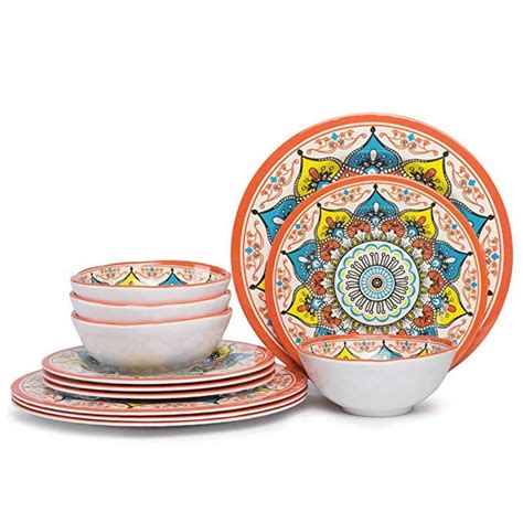 Melamine dinnerware has enjoyed recent surges in popularity among foodservice operators thanks to advances. Melamine Dinnerware Set for 4 - 12 Pieces Dishes Set for ...