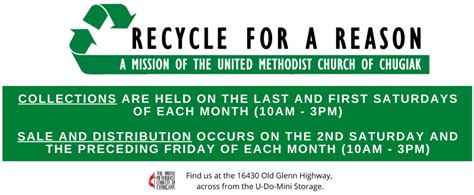 Recycle For A Reason The United Methodist Church Of Chugiak