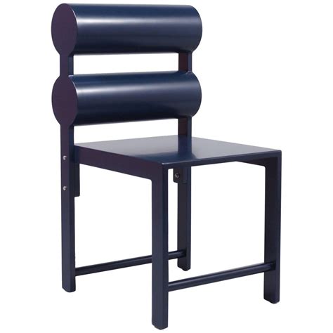 waka waka contemporary indigo blue lacquer double cylinder dining chair dining room chairs