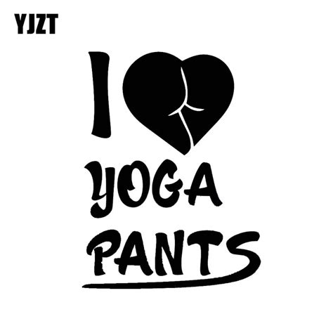 yjzt 10 13 2cm words i love yoga pants sexy black silver fashion design car sticker vinyl decal