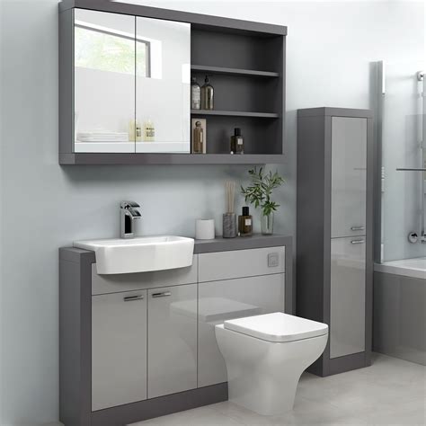 Sink, toilet & vanity unit in one. Grove 1200 Combination Vanity Unit Platinum Grey | Vanity ...