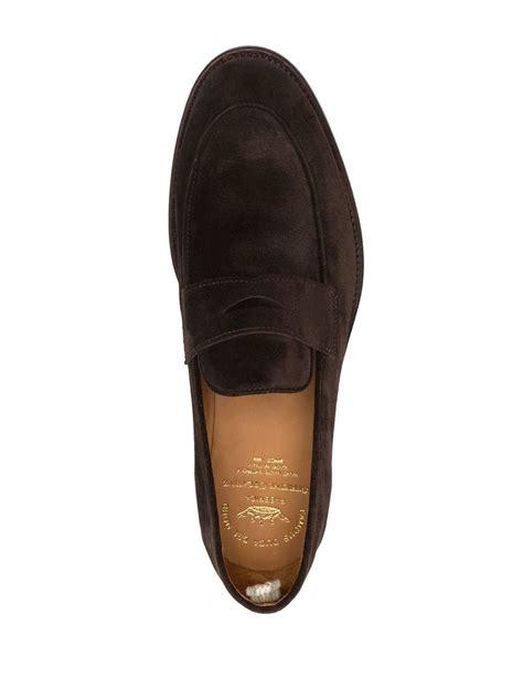 Officine Creative Opera Suede Penny Loafers In Brown Modesens