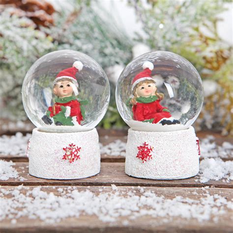 Traditional Boy Or Girl Mini Christmas Snow Globe By Red Berry Apple
