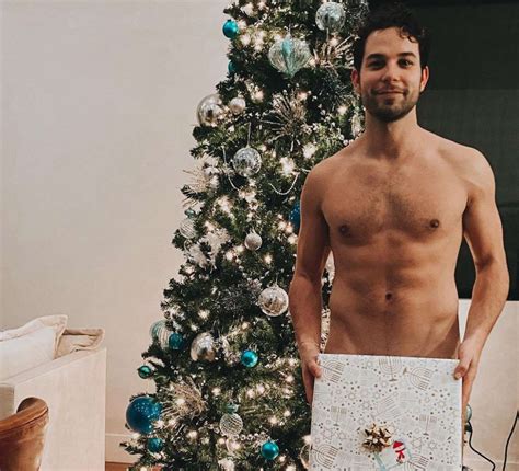 Skylar Astin Poses Nude Holding Only A Present For Happy Chanukah Photo