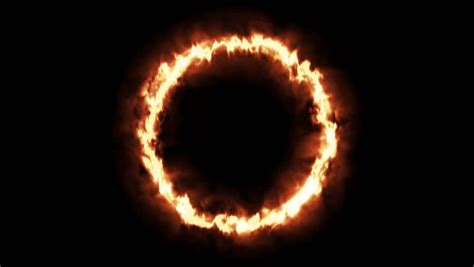 Fire Ring Flame Circle 4k Stock Footage Video 100