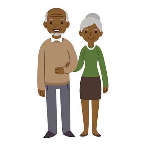 Cartoon Of Happy Elderly Black Couple Stock Photos Pictures And Royalty