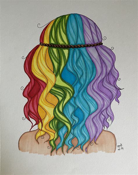artstation rainbow hair