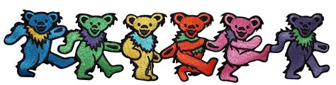 Just as iconic as the steal your face logo are the 'dancing bear's. 9 Inch Grateful Dead Rainbow Dancing Marching Bears Strip Iron On Applique Patch - Walmart.com ...