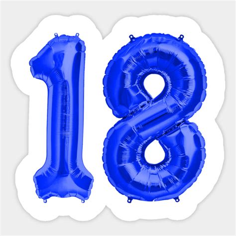 Blue 18th Birthday Metallic Helium Balloons Numbers 18th Birthday