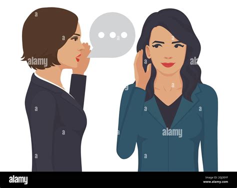 Two Woman Telling Secrets Stock Vector Images Alamy