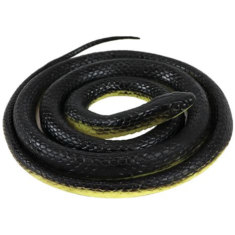 Realistic Rubber Snake Black Mamba Toy 52 Inch Long 52 Inch 1pc
