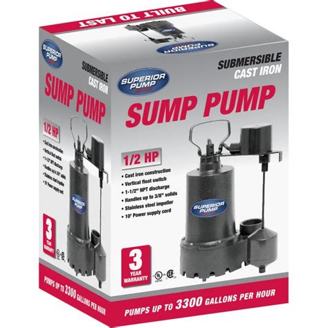 Buy Superior Pump Cast Iron Submersible Sump Pump Side Discharge 12