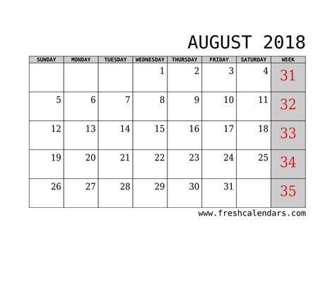 Printable Blank August Calendar Printable Word Searches Printable