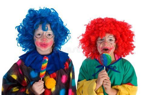 Two Clowns Smiling Stock Image Image Of Makeup Colorful 5547083