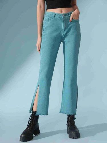 Regular Ladies Turquoise Blue Denim Jeans Button High Rise At Rs 450 Piece In New Delhi