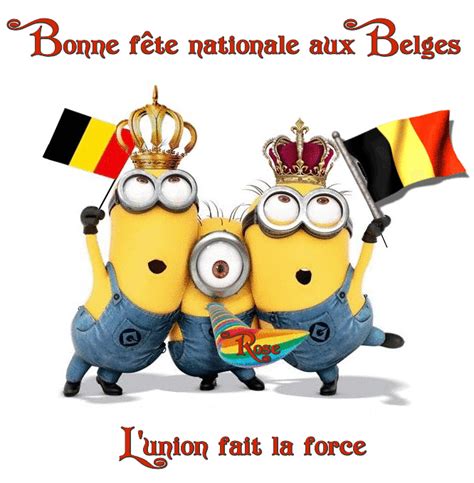 Bonne Fête Nationale Aux Belges Avec Les Minions Image Animée 