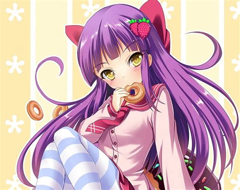 Donut Pretty Bonito Eat Sweet Nice Anime Hot Beauty Anime Girl