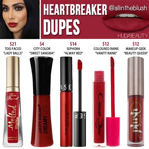 Huda Beauty Heartbreaker Liquid Matte Lipstick Dupe All