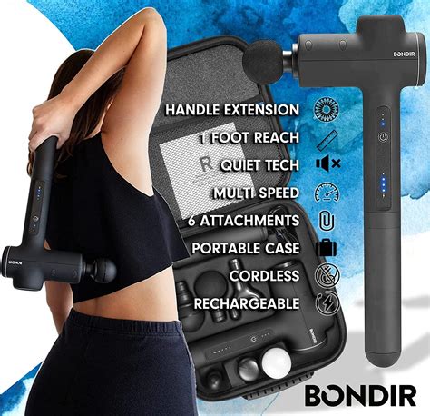 Bondir R2 Massage Gun Percussion Deep Tissue Back Massager With Extension Handle