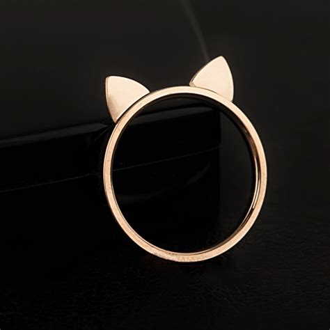 Rose Gold Cat Ears Ring Stainless Steel On Luulla