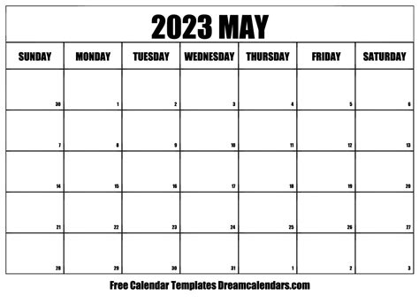 May 2023 Calendar Free Blank Printable With Holidays