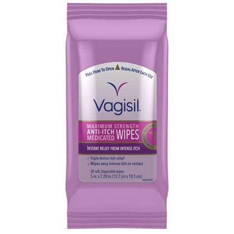 Vagisil Anti Itch Medicated Wipes Maximum Strength For Instant Relief