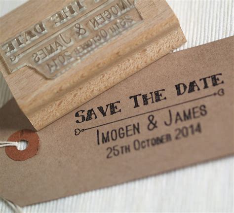 Save The Date Personalised Stamp By Pretty Rubber Stamps